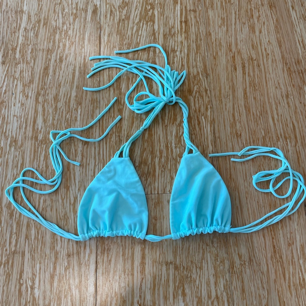 Light Blue Triangle Bikini Top